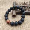 Pulsera Sanadora de Piedra Volcánica y Piedra de Sol Azul Lava Rock Blue Sandstone Healing Bracelet