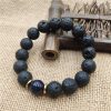 Pulsera Sanadora de Piedra Volcánica y Piedra de Sol Azul Lava Rock Blue Sandstone Healing Bracelet