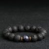 Pulsera Sanadora de Piedra Volcánica y Piedra de Sol Azul Lava Rock Blue Sandstone Healing Bracelet