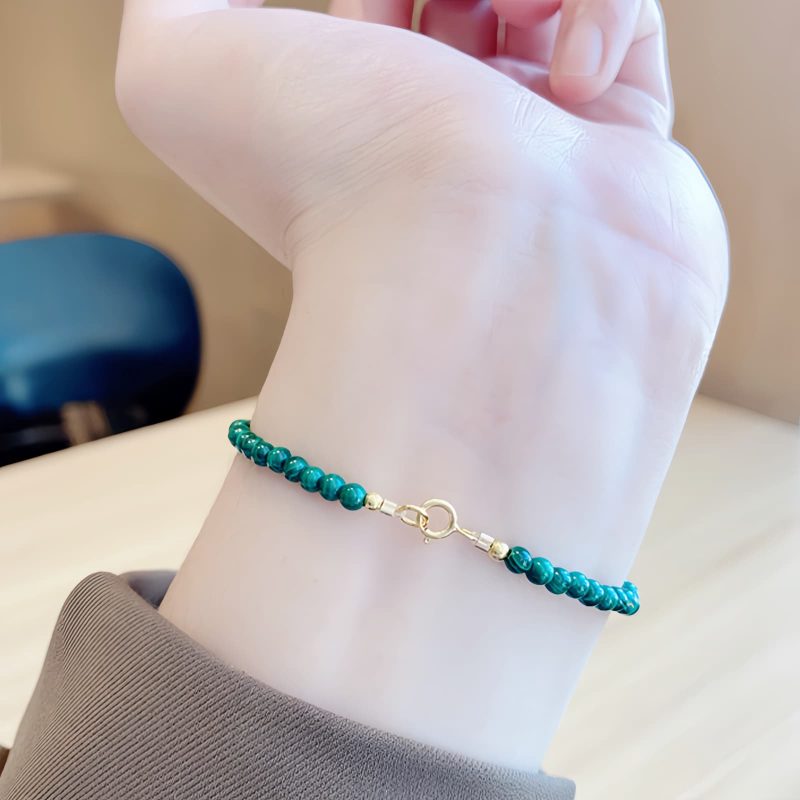 Natural Malachite Elephant Charm Bracelet Natural Malachite Elephant Charm Bracelet