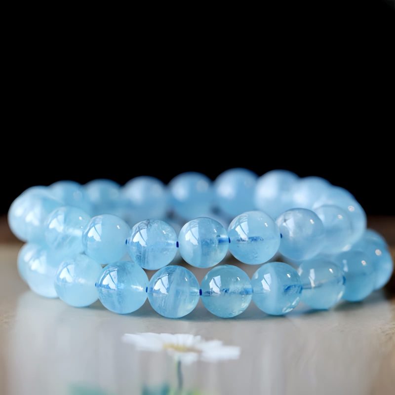 Natural Aquamarine Amber Healing Bracelet Natural Aquamarine Amber Healing Bracelet
