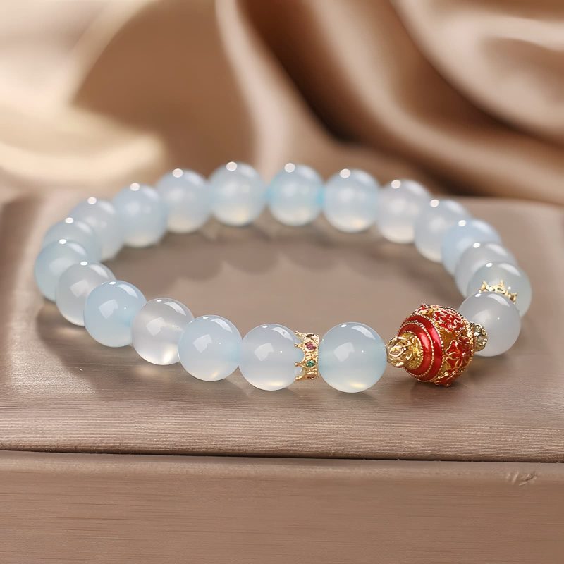 Natural Aquamarine Healing Flower Energy Bracelet Natural Aquamarine Healing Flower Energy Bracelet