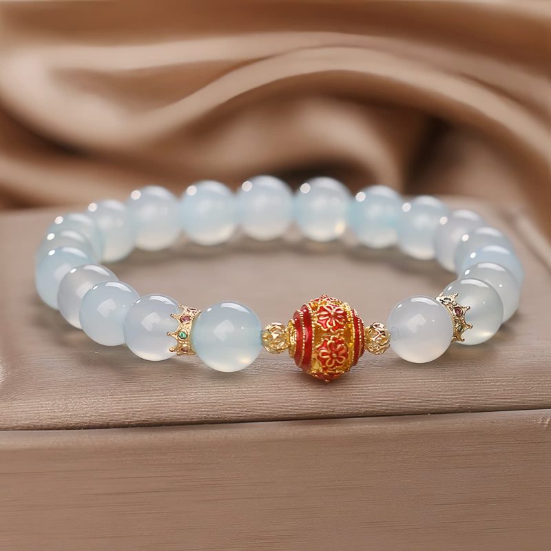 Natural Aquamarine Healing Flower Energy Bracelet Natural Aquamarine Healing Flower Energy Bracelet