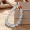 Natural Aquamarine Healing Flower Energy Bracelet Natural Aquamarine Healing Flower Energy Bracelet