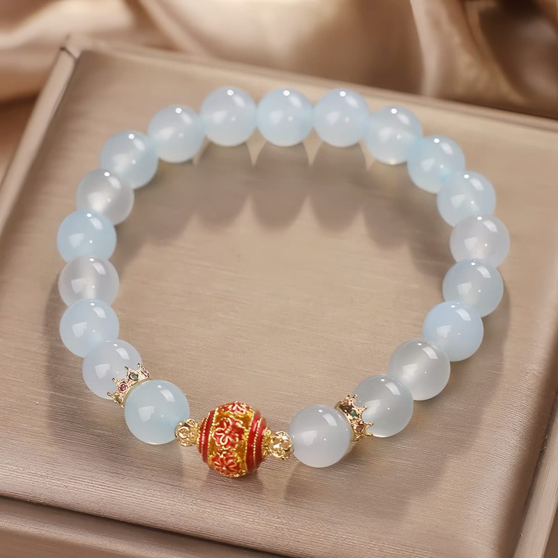 Natural Aquamarine Healing Flower Energy Bracelet Natural Aquamarine Healing Flower Energy Bracelet