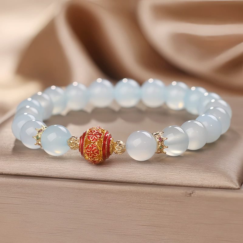 Natural Aquamarine Healing Flower Energy Bracelet Natural Aquamarine Healing Flower Energy Bracelet