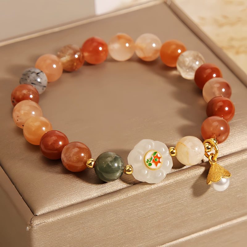Glücksarmband aus natürlicher Hetian-Jade mit Perlen Natural Hetian Jade Luck Bracelet with Pearl