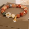 Glücksarmband aus natürlicher Hetian-Jade mit Perlen Natural Hetian Jade Luck Bracelet with Pearl
