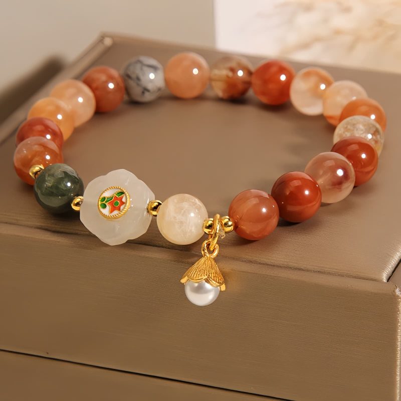 Glücksarmband aus natürlicher Hetian-Jade mit Perlen Natural Hetian Jade Luck Bracelet with Pearl