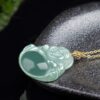 Natural Jade Laughing Buddha Pendant - 7