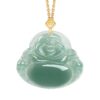 Natural Jade Laughing Buddha Pendant - 3