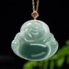 Natural Jade Laughing Buddha Pendant - 1
