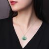 Natural Jade Laughing Buddha Pendant - 4