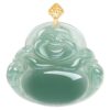 Natural Jade Laughing Buddha Pendant - 9
