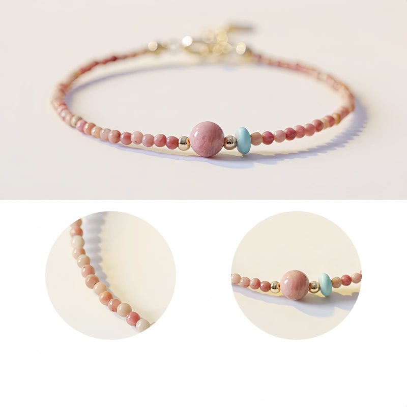 14K Gold Plated Rhodonite Loving Energy Bracelet 14K Gold Plated Rhodonite Loving Energy Bracelet