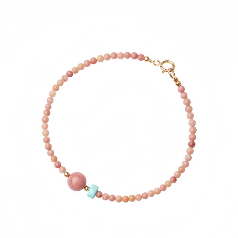14K Gold Plated Rhodonite Loving Energy Bracelet 14K Gold Plated Rhodonite Loving Energy Bracelet