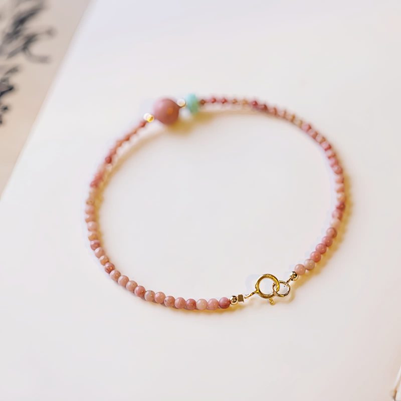 14K Gold Plated Rhodonite Loving Energy Bracelet 14K Gold Plated Rhodonite Loving Energy Bracelet