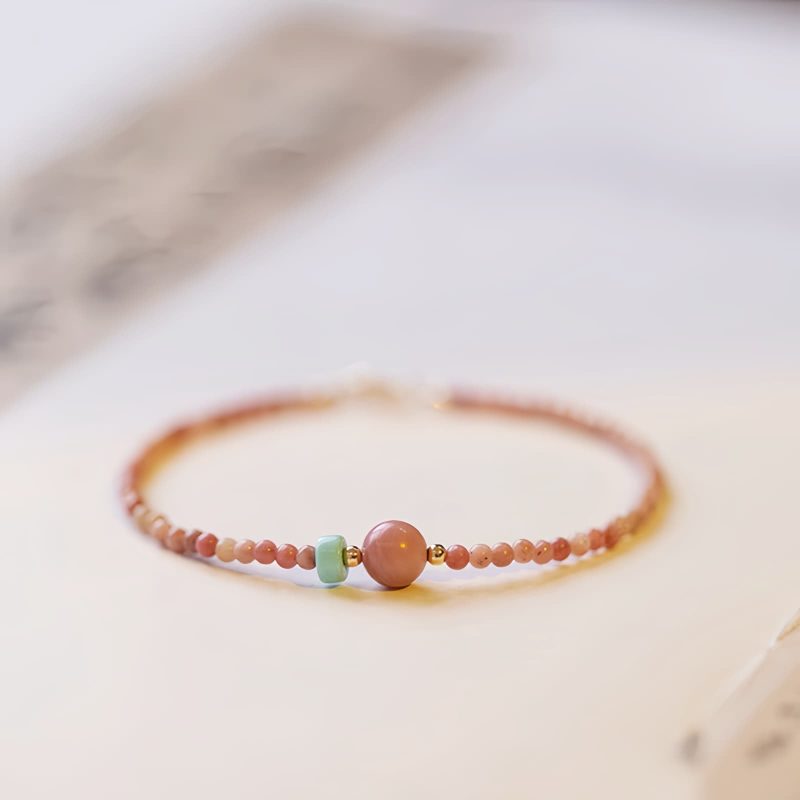 14K Gold Plated Rhodonite Loving Energy Bracelet 14K Gold Plated Rhodonite Loving Energy Bracelet