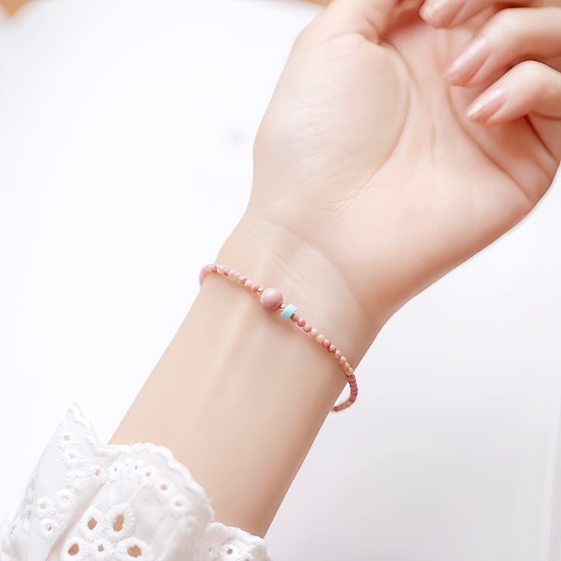 14K Gold Plated Rhodonite Loving Energy Bracelet 14K Gold Plated Rhodonite Loving Energy Bracelet