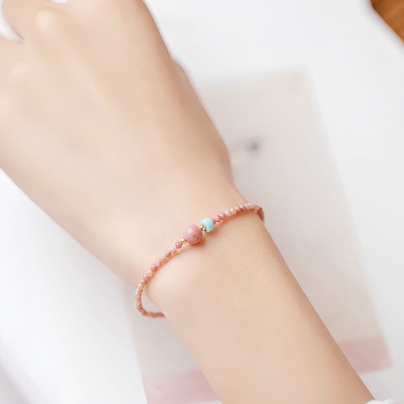 14K Gold Plated Rhodonite Loving Energy Bracelet 14K Gold Plated Rhodonite Loving Energy Bracelet