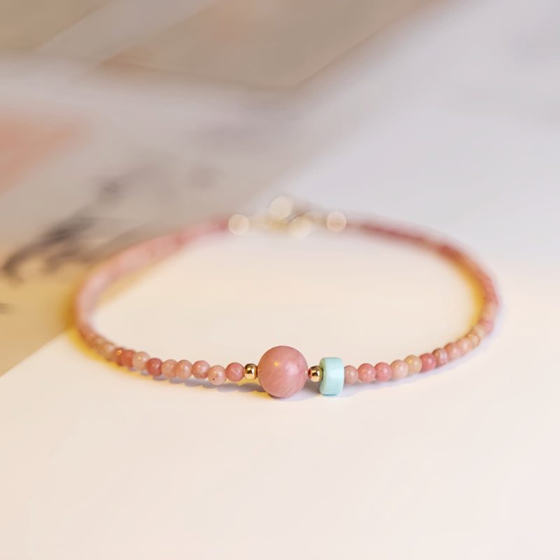 14K Gold Plated Rhodonite Loving Energy Bracelet 14K Gold Plated Rhodonite Loving Energy Bracelet