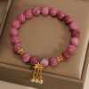 Pink Tourmaline Lotus Flower Bracelet Pink Tourmaline Lotus Flower Bracelet