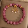 Pink Tourmaline Lotus Flower Bracelet Pink Tourmaline Lotus Flower Bracelet