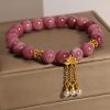 Pink Tourmaline Lotus Flower Bracelet Pink Tourmaline Lotus Flower Bracelet