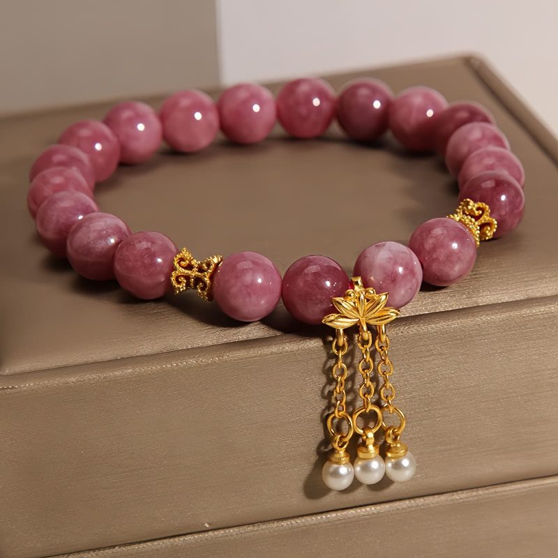 Pink Tourmaline Lotus Flower Bracelet Pink Tourmaline Lotus Flower Bracelet