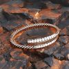 Brazalete de Cobre Trenzado con Sutra del Corazón y Acabado Retro Retro Heart Sutra Twisted Balance Bracelet