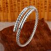 Brazalete de Cobre Trenzado con Sutra del Corazón y Acabado Retro Retro Heart Sutra Twisted Balance Bracelet