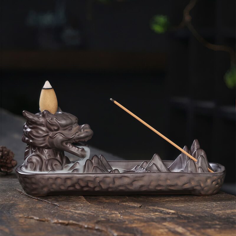 Tibetan Ceramic Dragon Mountain Incense Burner Tibetan Ceramic Dragon Mountain Incense Burner - 4