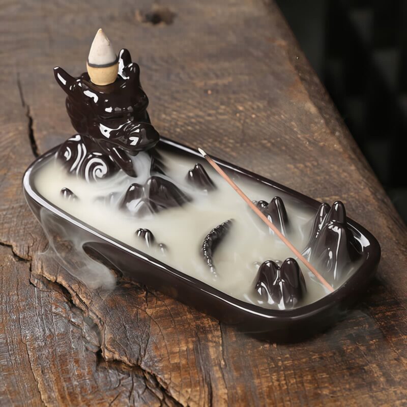 Tibetan Ceramic Dragon Mountain Incense Burner Tibetan Ceramic Dragon Mountain Incense Burner - 13