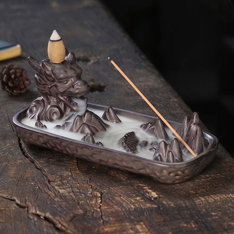 Tibetan Ceramic Dragon Mountain Incense Burner Tibetan Ceramic Dragon Mountain Incense Burner - 6