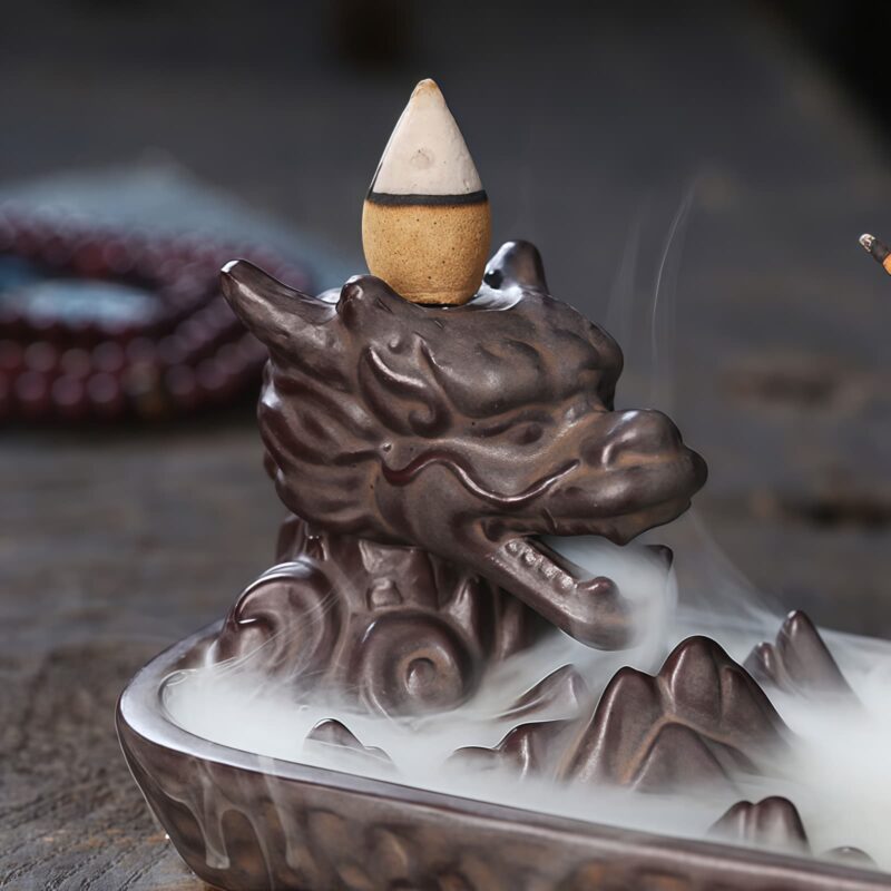 Tibetan Ceramic Dragon Mountain Incense Burner Tibetan Ceramic Dragon Mountain Incense Burner - 5