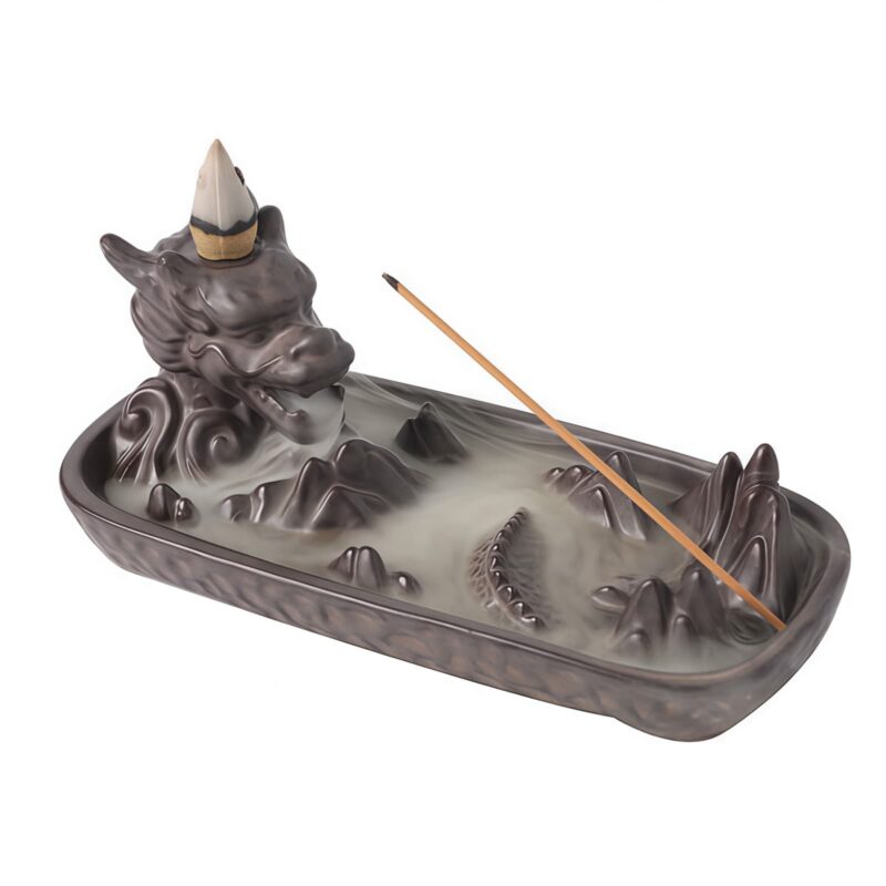 Tibetan Ceramic Dragon Mountain Incense Burner Tibetan Ceramic Dragon Mountain Incense Burner - 11