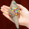 チベット職人謹製 天然彩色シャンカ(法螺貝)|豊かさを招く聖なるインテリア Tibetan Handmade Natural Colorful Shankha Wealth Home Decor