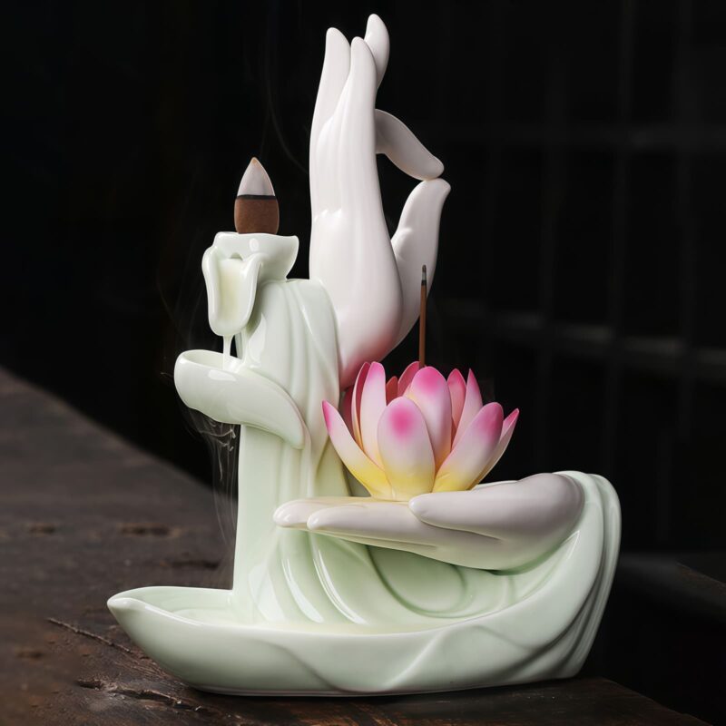 Tibetischer Lotus-Räuchergefäß aus Lila Tonerde Tibetan Purple Clay Lotus Incense Burner - 3
