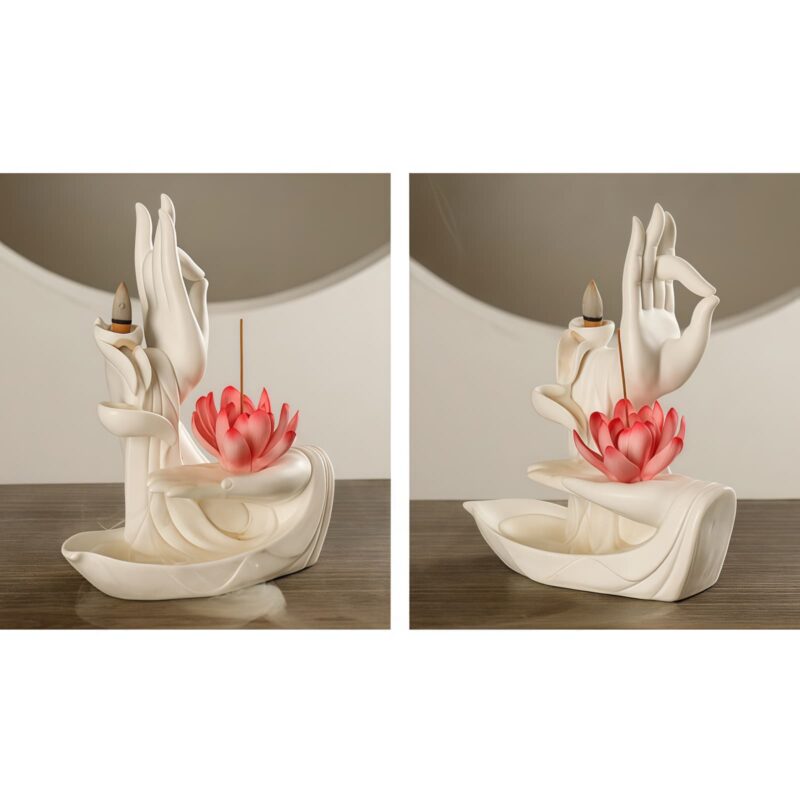 Tibetischer Lotus-Räuchergefäß aus Lila Tonerde Tibetan Purple Clay Lotus Incense Burner - 14