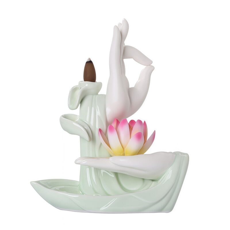 Tibetischer Lotus-Räuchergefäß aus Lila Tonerde Tibetan Purple Clay Lotus Incense Burner - 7