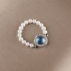 Tibetan 925 Silver Pearl Blue Chalcedony Healing Bracelet Tibetan 925 Silver Pearl Blue Chalcedony Healing Bracelet