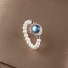 Tibetan 925 Silver Pearl Blue Chalcedony Healing Bracelet Tibetan 925 Silver Pearl Blue Chalcedony Healing Bracelet