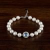 Tibetan 925 Silver Pearl Blue Chalcedony Healing Bracelet Tibetan 925 Silver Pearl Blue Chalcedony Healing Bracelet
