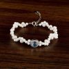 Tibetan 925 Silver Pearl Blue Chalcedony Healing Bracelet Tibetan 925 Silver Pearl Blue Chalcedony Healing Bracelet