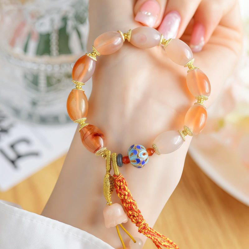 Tibetan White Jade Agate Confidence Bracelet Tibetan White Jade Agate Confidence Bracelet