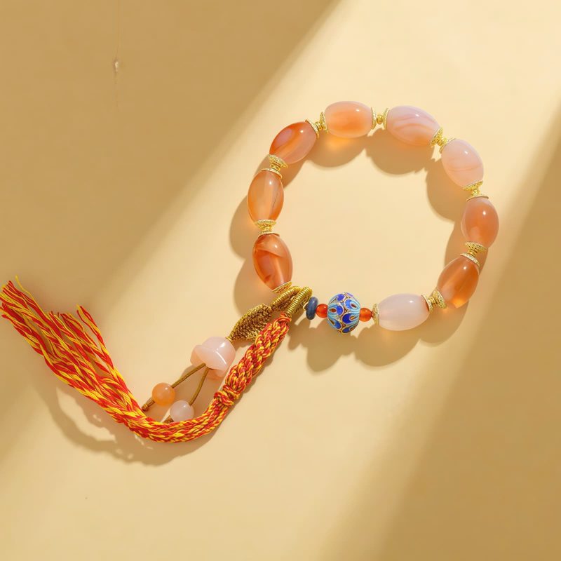 Tibetan White Jade Agate Confidence Bracelet Tibetan White Jade Agate Confidence Bracelet