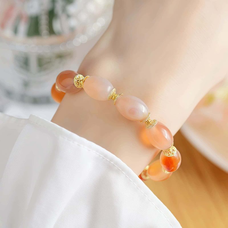 Tibetan White Jade Agate Confidence Bracelet Tibetan White Jade Agate Confidence Bracelet