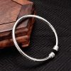 Brazalete de Cobre Blanco con el Sutra del Corazón y Esvástica White Copper Heart Sutra Swastika Bracelet