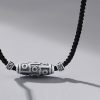 999 Sterling Silver Nine-Eye Dzi Bead Protection Necklace Pendant 999 Sterling Silver Nine-Eye Dzi Bead Protection Necklace Pendant