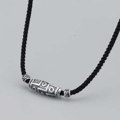 Colgante de Plata de Ley 999 con Cuenta Dzi de Nueve Ojos para Protección Colgante de Plata de Ley 999 con Cuenta Dzi de Nueve Ojos para Protección